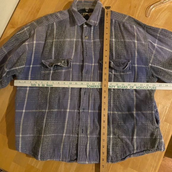 Vintage 90s Plaid Button Up Shirt Mens Large Protest Purple Grunge Nirvana - Picture 10 of 14